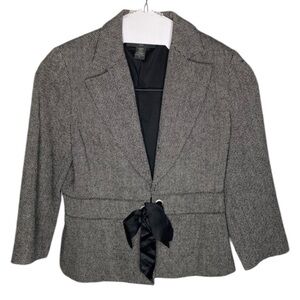 Banana Republic Vintage Gray Black Wool Blazer Womens Size:6